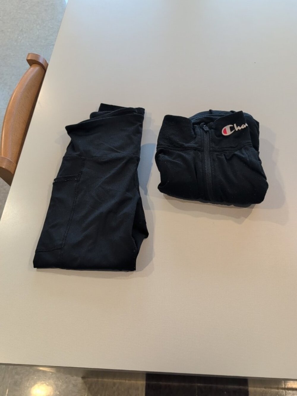 Champion Set Authentic Athleticwear Compression Stretchy Top Bottom S Black - Picture 1 of 14